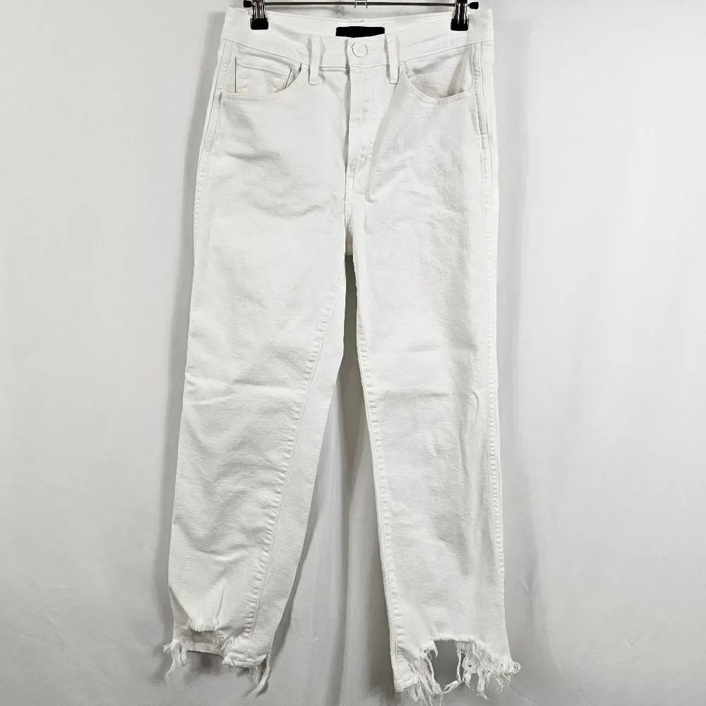3X1 N.Y.C Denim High Rise Straight Leg Jeans in White - Size 28